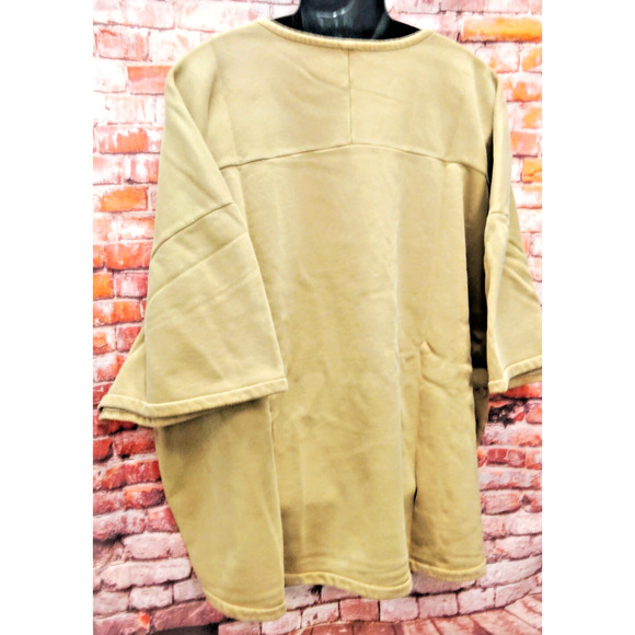 YZY Gap Womens 3XL Brown Yoke Fleece Short Sleeve Regular Fit Crewneck Pullover - Picture 4 of 6
